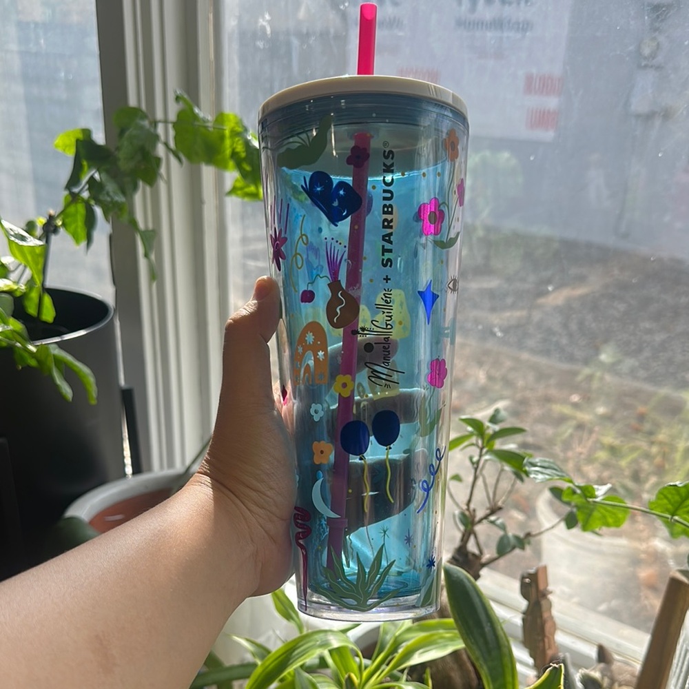 33-Starbucks Colorful Tumbler with Straw